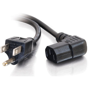 C2G 10ft 18 AWG Universal Right Angle Power Cord (NEMA 5-15P to IEC320C13R)