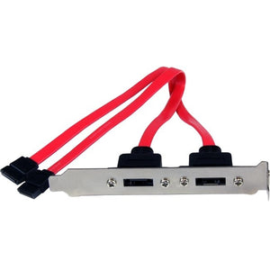 StarTech.com 2 Port SATA to eSATA Slot Plate Bracket - Serial ATA internal to external panel - 7 pin Serial ATA - 7 pin external Serial ATA